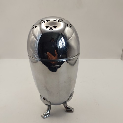 Vintage chrome talc shaker - talc,