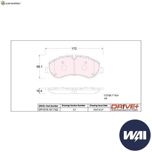 Brake pad set - brake, disc
