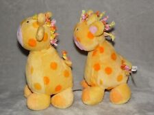 Tesco giraffe soft toy TWO yellow comforter orange cow