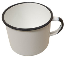 NEW UNUSED Vintage MADE IN POLAND 9cm Enamel Mug Cup Tea Coffee