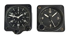 Lemania Military Air Ministry Issued Aircraft Cockpit Clock and Chronograph Set