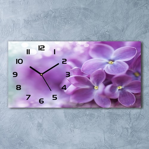 Glass wall clock 60x30 lilac - clock,