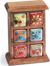 6 Ceramic Drawers in Mango