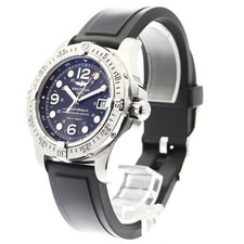 BREITLING SUPER OCEAN STEELFISH A17390 44mm SS Black Dial Rubber Strap #C833