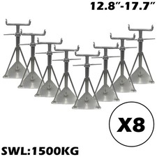 Static Caravan Axle Stands 8x Medium Extra Wide Mobile Home Support 12.8" -17.7"
