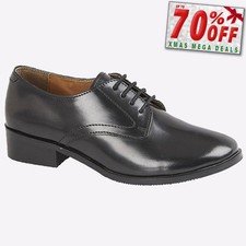Grafters Memphis Womens Smart Leather Formal Brogue Oxford Shoes Black