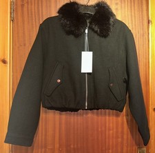 zara black bomber jacket with