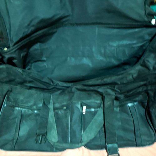 Black nylon soft duffle bag - duffle,