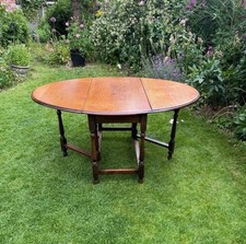 Antique solid oak drop leaf 4