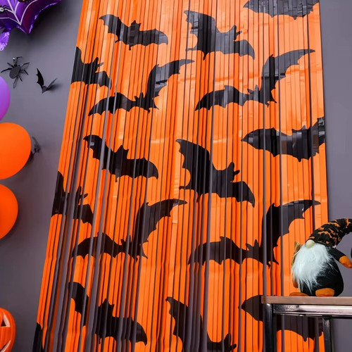 Halloween bat orange foil - halloween,