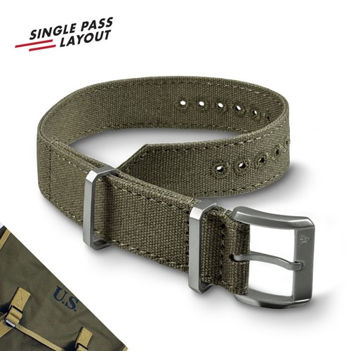 22mm vintage military olive - military,