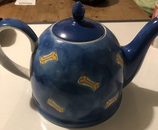 Tea Pot Hand Painted Blue Tea