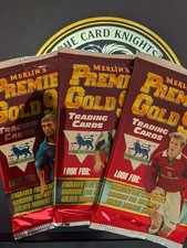 3 X Merlin's Premier League Gold 1998 Trading Cards Single Sealed Packs