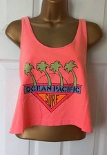 Ocean Pacific Surf Vest Top Cotton Palm Trees Size Large