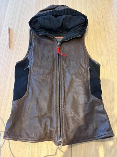 Prada hooded leather vest - prada,