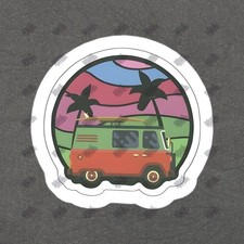 Retro VW Bus Vinyl Sticker