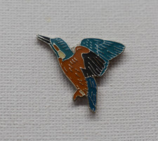 KINGFISHER - Bird Enamel Animal Pin Badge Brooch