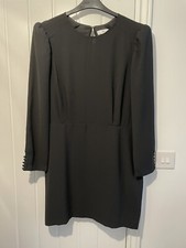 LADIES LA REDOUTE BLACK PADDED SHOULDER SHIFT DRESS UK SIZE 18 BRAND NEW