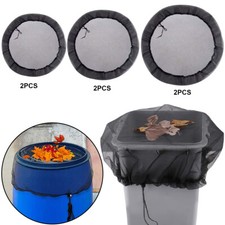 2PCS Outdoor Rain Barrel Covers Adjustable Mesh Net for Water Butt Protection