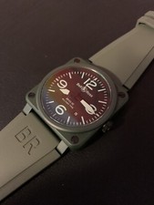 Bell and Ross Military Type Ceramic BR03-92-CK Automatic Green Rubber