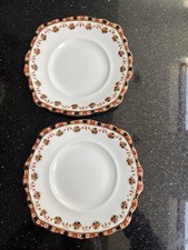 2 Antique Melba China Sandwich Plates In The Imari Style