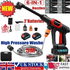 Cordless Pressure Washer,21V 100Bar/1450PSI Washer with 2x3000mAh Battery,6-in-1