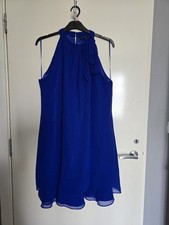 Debut From Debenhams  Cobalt Halter Bow Neck Shift Dress Size 18