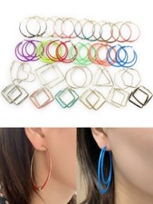 Large Funky Girls' Women's Hoop Fashion Earrings - Party Hoops Gift 