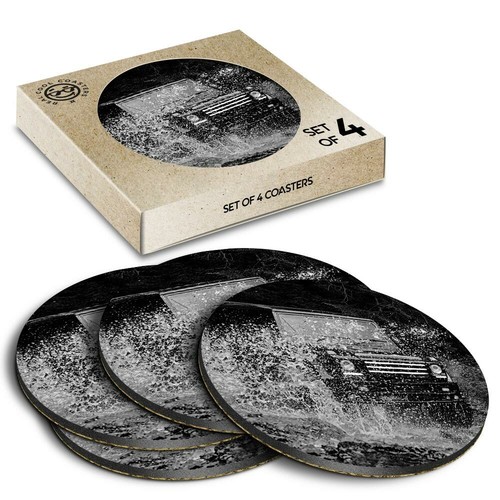 Boxed round coasters bw - boxed,