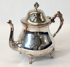 Vintage EPNS Tea Pot Silver Plate Coffee Pot Filigree Floral Decorative Polished
