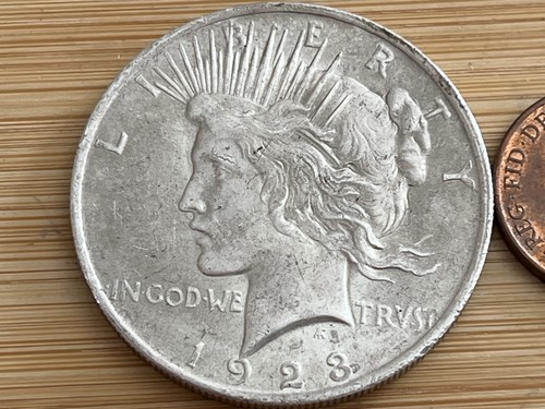 1923 silver peace dollar - peace,