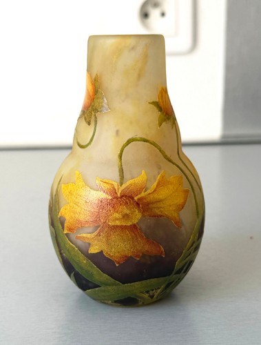 Art nouveau glass - engraved, and