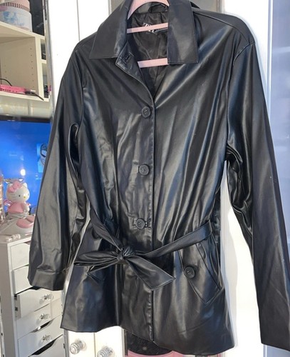 Zara black leather oversized - zara,
