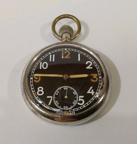 Ww2 military pocket watch with - pocket,