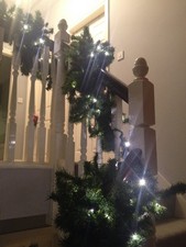 Christmas Garland Decoration Xmas Fireplace Bannister Stairs Home Decor PREOWNED