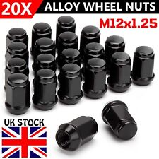 20X Alloy Wheel Nuts Black
