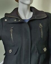 Vtg ZARA BASIC, Black Velvet Bomber Jacket, Wool Blend , EUR L, UK 12/14, Ex Con