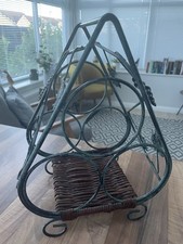 Vintage Wine Rack Metal Rattan