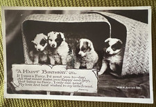 Antique postcard dogs puppies
