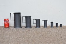 7x old pewter measuring jugs