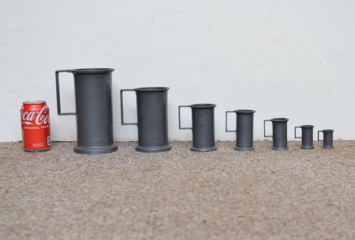 Old pewter measuring - 7x,