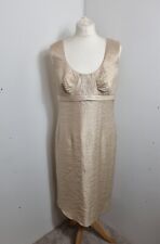 FRANK USHER size 14 Gold Knee Length Dress christmas party Xmas sparkly glitter