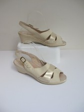 Size 7F ROHDE Beige Sandals- Wedge Heels- Slingbacks