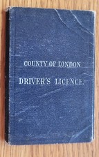 Vintage County Of London Driver's Licence 1930 VG