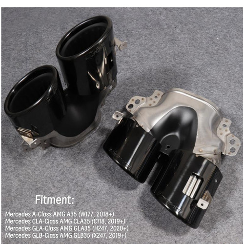 Gloss black quad exhaust - gloss,