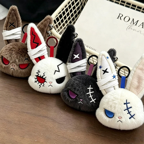 Gothic bunny plush keychain - gothic,