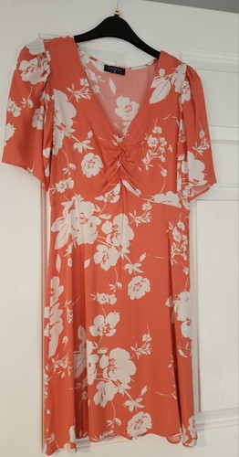 Red white tropical print - &,
