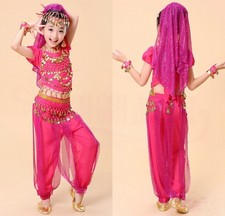 Children Girls Belly Dance Costumes Set Kids Belly Dancing Cloth Tops and Pants