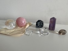 Job Lot Collection of Crystals & stones, Rose Quartz Ball, Amethyst Crystal
