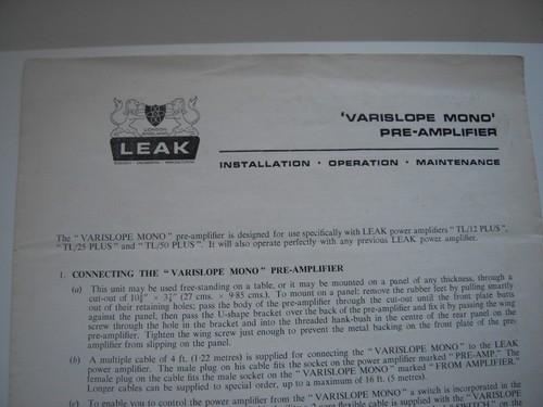 Leak varislope pre amplifier - leak,